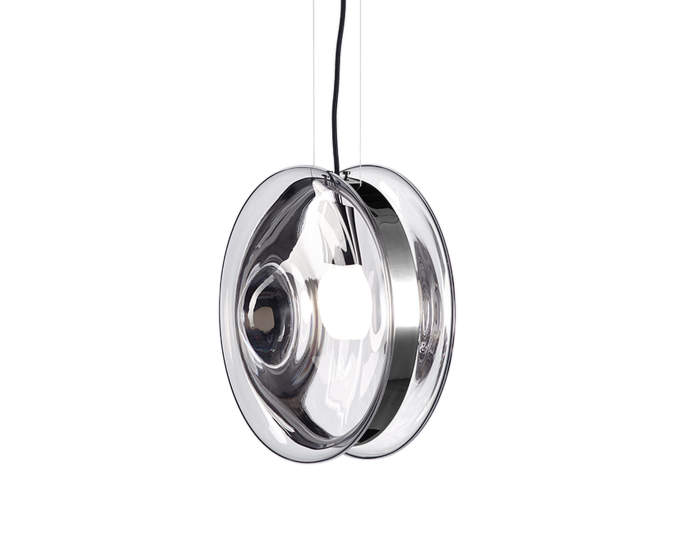 lampa Orbital moon, clear/polished nickel