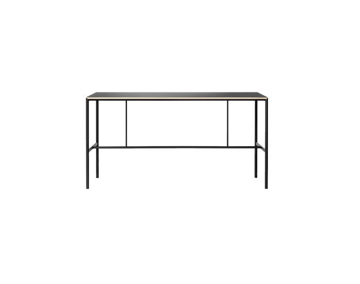 MIES High Table H1, black / black linoleum / oak