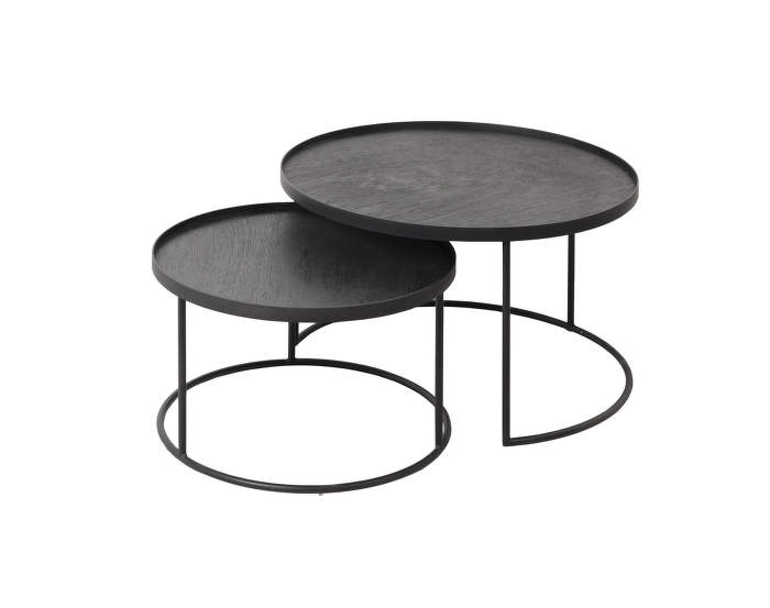 Round tray coffee table set, small / large