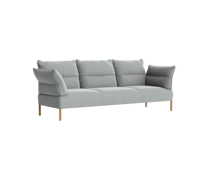 Pandarine 3 seater sofa, reclining armrest, Re-wool 828 / oiled solid oak base