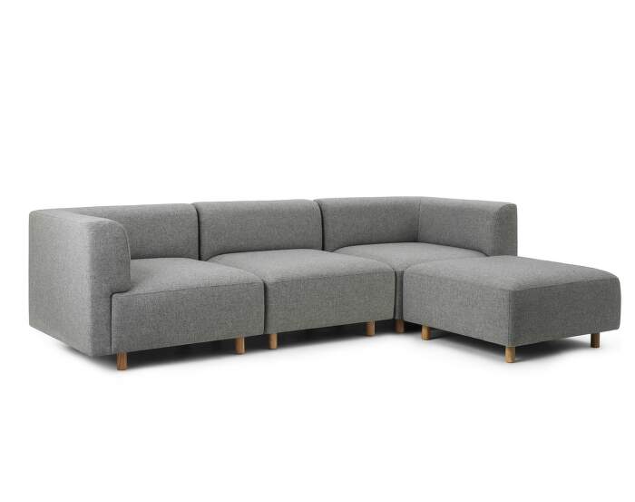 redo-Redo Modular Sofa 3 Seater w. Pouf, Hallingdal 130