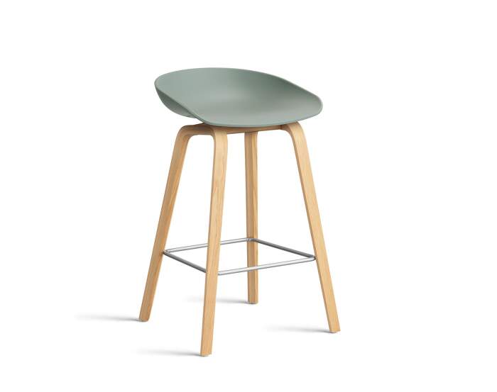 stolicka-AAS 32 Bar Stool Low Oak, fall green