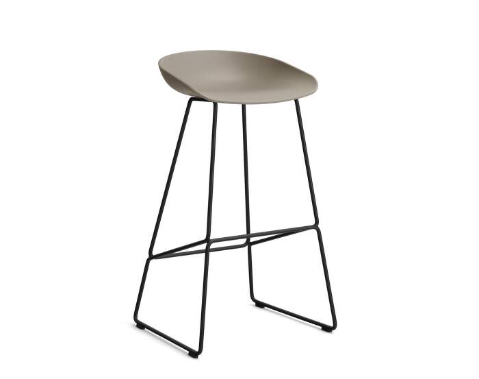 stolicka-AAS 38 Bar Stool High Black Steel, khaki