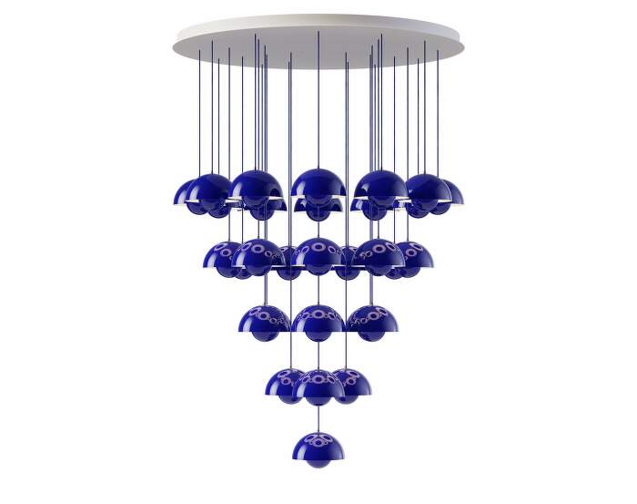 lustr-Flowerpot Chandelier VP10 31, cobalt blue