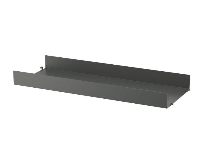 Polica String Metal Shelf High Edge 78 x 30, dark grey