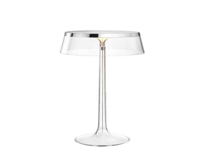 Stolná lampa Bon Jour, chrome/transparent