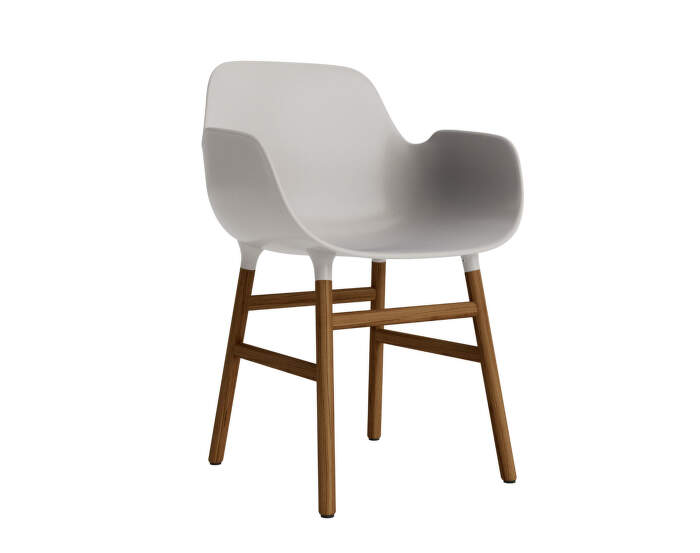 Stolička Form s podrúčkami, warm grey/walnut