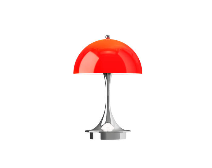 Prenosná lampa Panthella 160 V3, chrome original opal red