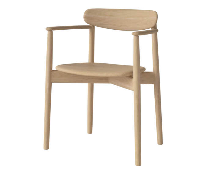 Jedálenská stolička Merge s podrúčkami, white pigmented oiled oak