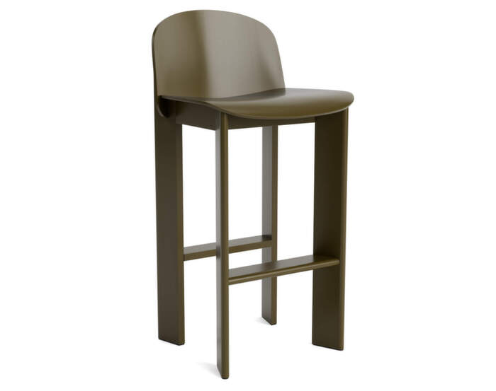 Barová stolička Chisel 35 H75, green umber lacquered beech