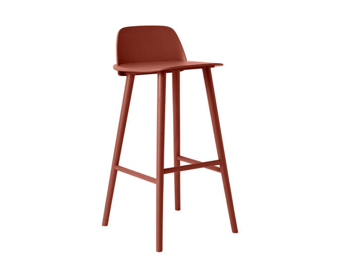 Barová stolička Nerd od Muuto, tmavo červená 75 cm