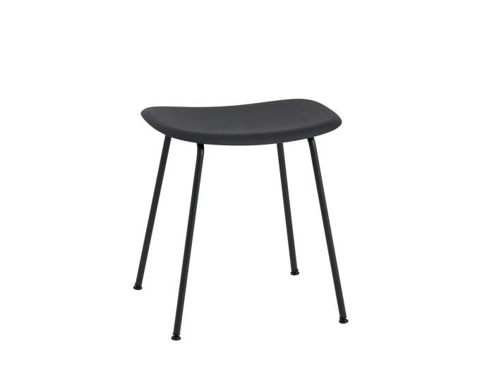 Stolička Fiber Stool s kovovou podnožou, black/black