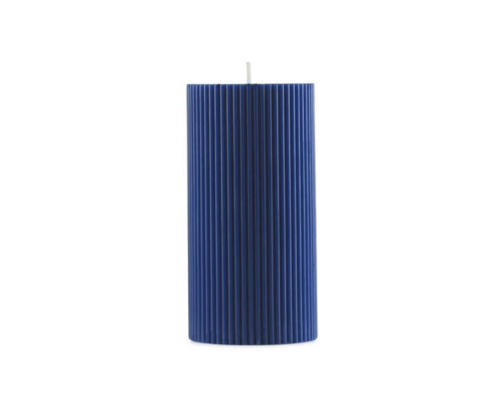 Sviečka Grooved Block Candle, dark blue
