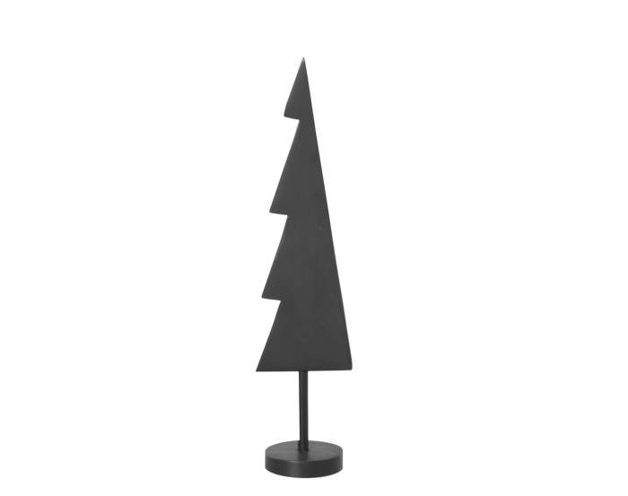 Vianočná dekorácia Winterland Black Brass Tree, Solid