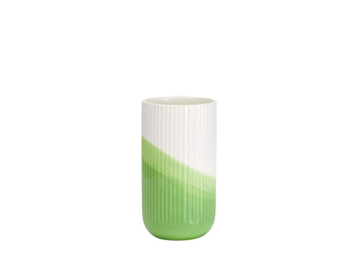 Herringbone-vase-ribbed-green