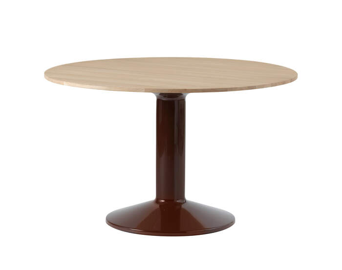 Stôl Midst Ø120, oak/dark red