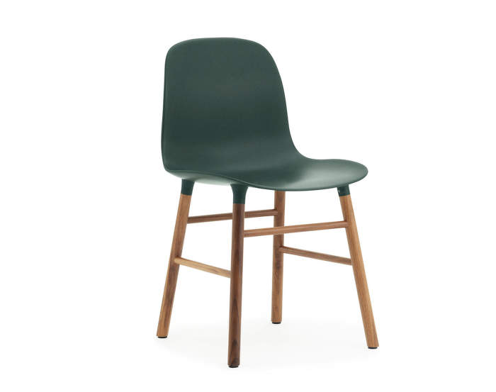 Židle Form, zelená/ořech