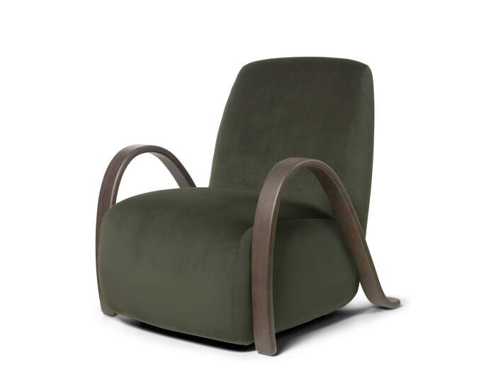 kreslo-Buur Lounge Chair Rich Velvet, pine