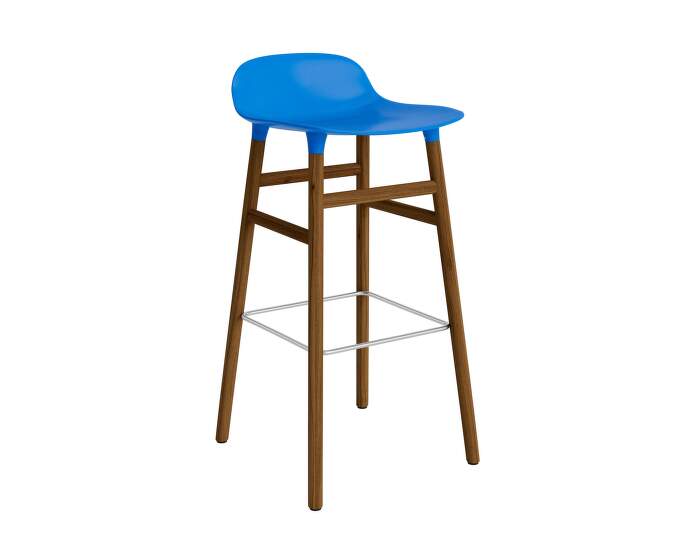 stolicka-Form Bar Chair 75 cm Walnut, bright blue