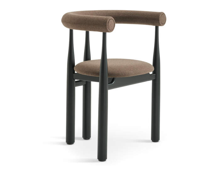 Čalúnená stolička Bukowski, black/Wooly Plus 1008