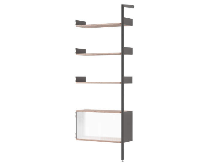 Policová zostava Rombe IF6 zo skrinkou, anthracite/lacquered walnut