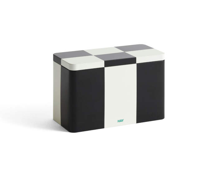 Úložný box Tin Container Medium, black and off-white