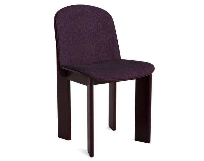 Stolička Chisel 65, dark bordeaux lacquered beech / Turf burgundy