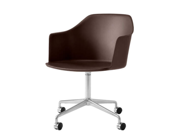 Kancelářská židle Rely HW48 s područkami, polished aluminium burnt umber