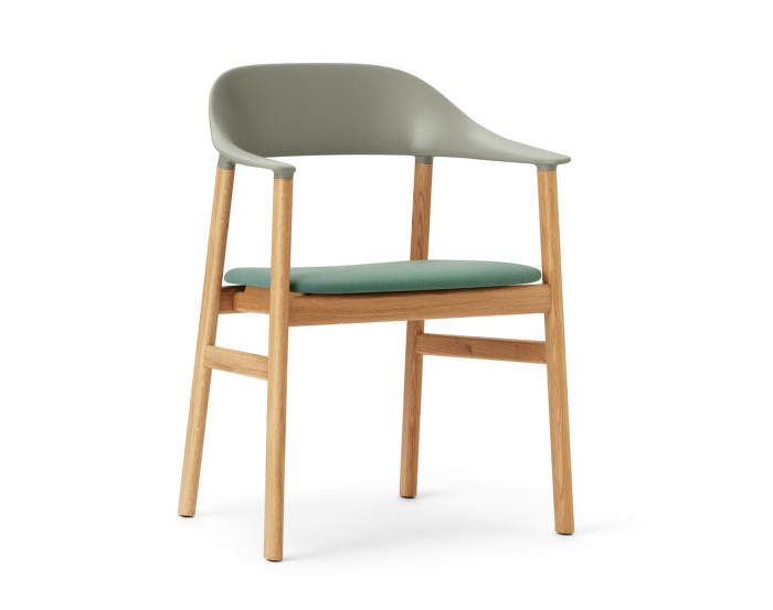 Stolička Herit Armchair Oak čalúnená, dusty green