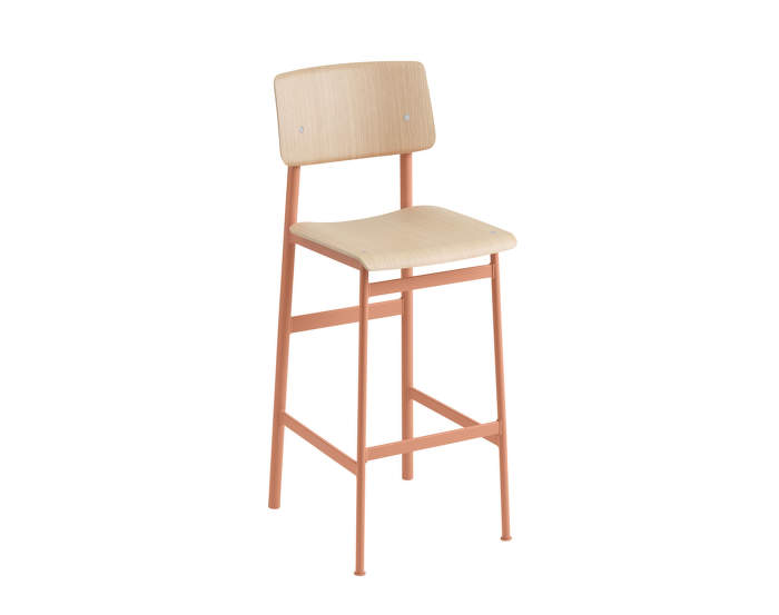 Barová stolička Loft 75 cm, dusty rose/oak