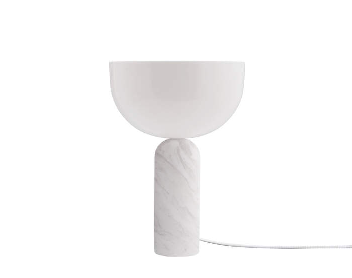 Kizu Table Lamp, Small, White Marble w. White Acrylic
