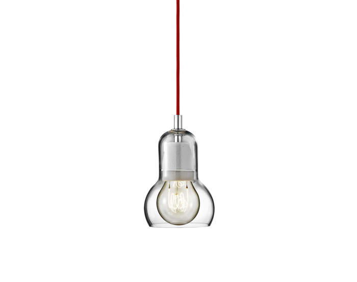 Bulb čiré - červený kabel