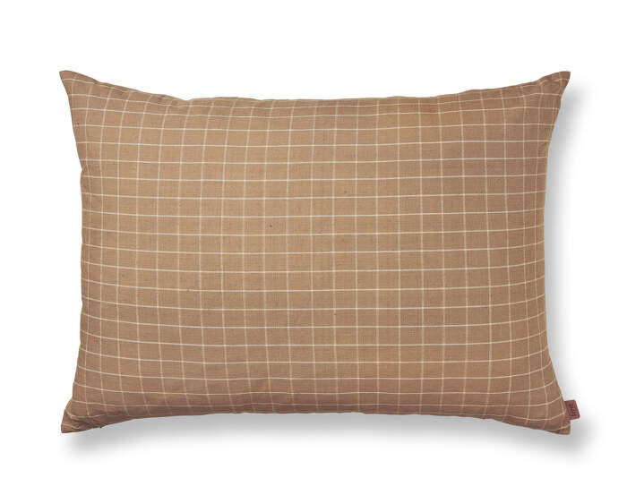 Brown Cotton Cushion Large Check