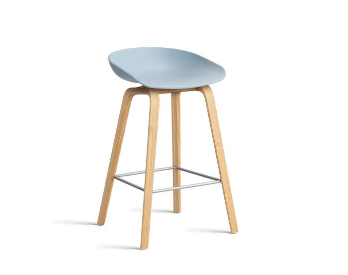 stolicka-AAS 32 Bar Stool Low Oak, slate blue