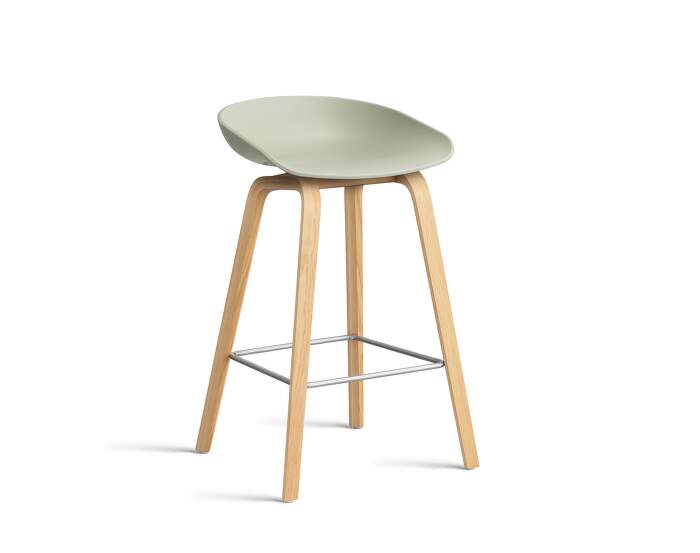 stolicka-AAS 32 Bar Stool Low Oak, pastel green