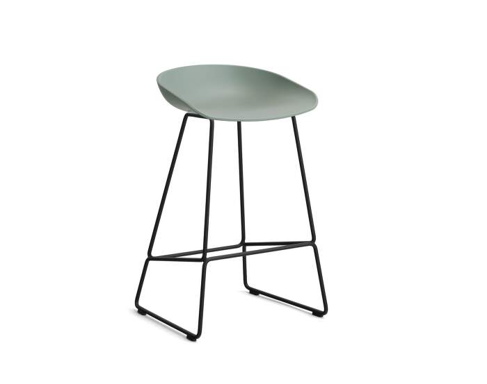 stolicka-AAS 38 Bar Stool Low Black Steel, fall green