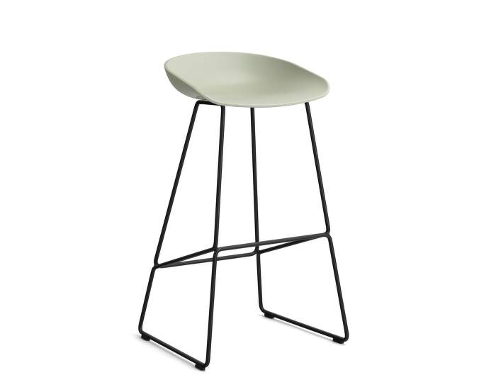 stolicka-AAS 38 Bar Stool High Black Steel, pastel green