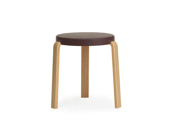 Stolička Tap Stool, aubergine/dub