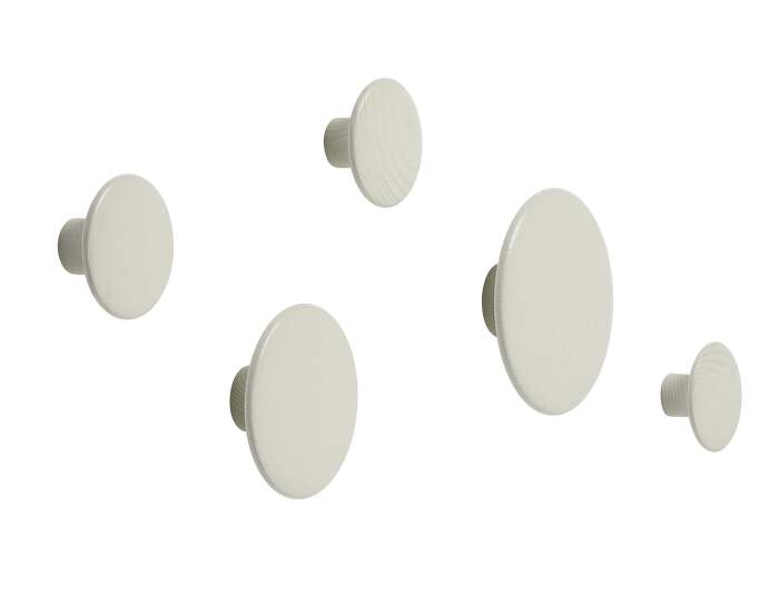 vesiaky The Dots Wood Set of 5, off-white