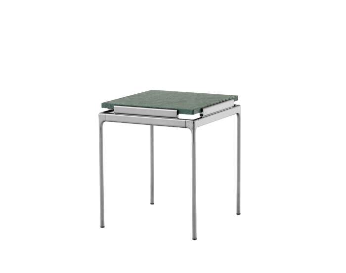 stolek-Sett LN11 Side Table, dark chrome  / Verde Guatemala