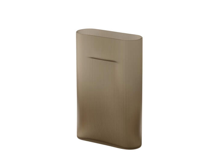 Váza Ridge H35, taupe frosted glass