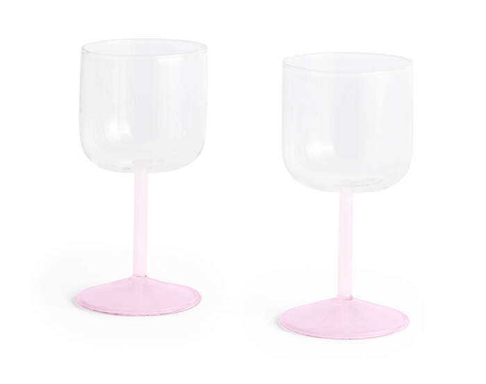 Poháre na víno Tint 2 ks, clear, jade light pink and light pink