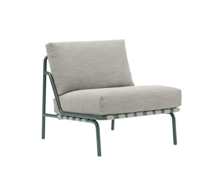 Kreslo Settle Lounge Chair bez podrúčiek, Ribbed Weave 2/dark green