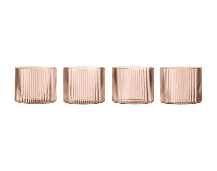 Sklenice Ripple Low set 4ks, blush