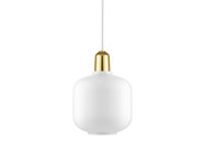 Závesná lampa Amp Small, white/brass