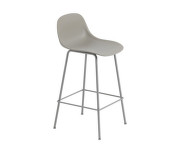 Barová stolička Fiber Stool 65cm s opierkou, Tube Base, grey