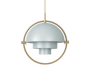 Závesná lampa Multi-Lite, sea grey/brass