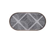 Podnos Glass Tray Oblong, Slate Linear Squares