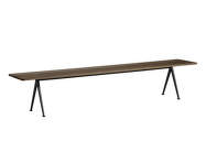 Lavica Pyramid Bench 12 250 cm, black powder coated steel / smoked solid oak