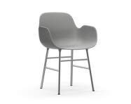 Stolička Form s podpierkami rúk, grey/chrome